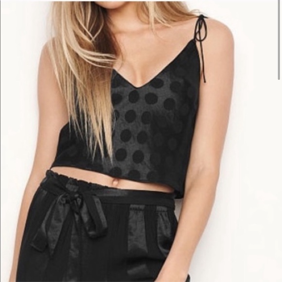 Victorias Secret Satin Tie Strap Crop Top XL - Picture 1 of 6